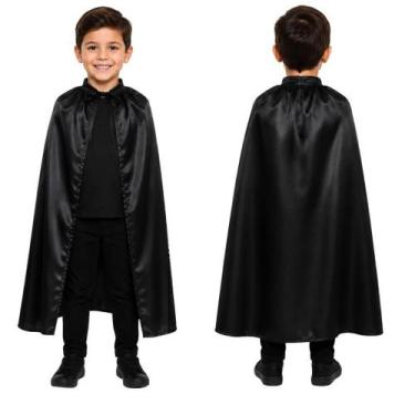 Imagem de Fantasia Capa Infantil Mágico / Vampiro / Zorro - - Preto - Único - Mu