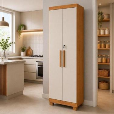 Imagem de Armário Multiuso 2 Portas com Chave 100% MDF Toronto Yescasa Cinamomo/