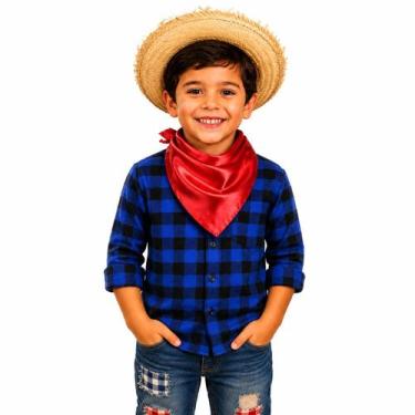 Imagem de Lenço de Cetim Trajes Típicos Junino Gaucho - - Vermelho - Único - Ver