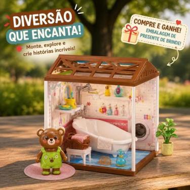 Imagem de Brinquedo Casa De Boneca Diy Miniatura Led Infantil Cenario Tipo:Banhe