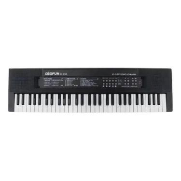 Imagem de Teclado Eletrônico Musical Infantil 61 Teclas Com Microfone - Congratu