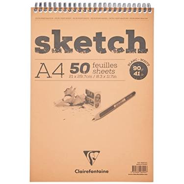 Imagem de CLAIREFONTAINE Caderno Sketchbook 90g/m² A4, 96904C, Branco