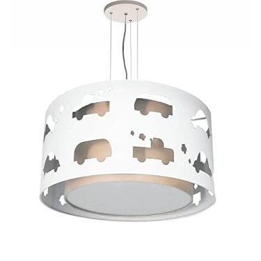 Imagem de Lustre Infantil Pendente Carrinhos Cáqui 30X16