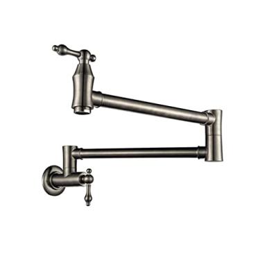 Imagem de Pkfinrd Torneira dobrável de parede para pia dupla com tomada estendida, duas alças de fechamento de cozinha com torneira única de água fria (cor: estilo 3)