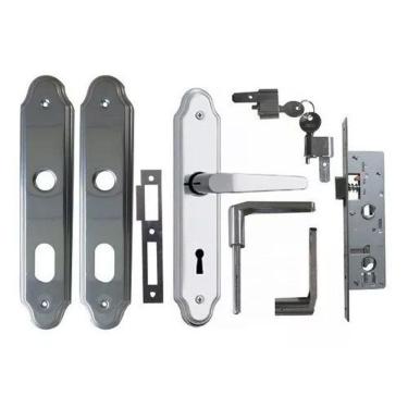 Imagem de Fechadura Externa Stam 803/03 Inox Residencial Completa