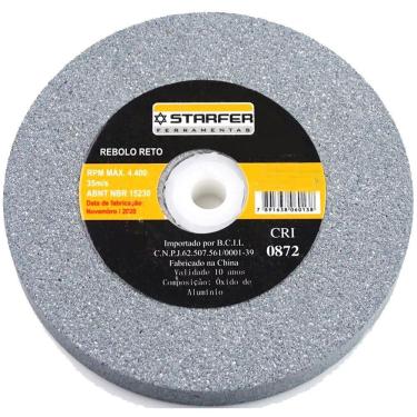 Imagem de Rebolo Reto Afiar 6 x 1 Polegada Grão 60 - Starfer