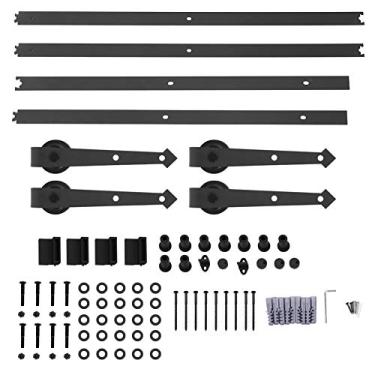 Imagem de Kit de trilho de porta deslizante de 4 metros,ferragens de porta deslizante de celeiro, tipo flecha de porta dupla, ferramentas de trilho de porta deslizante de celeiro