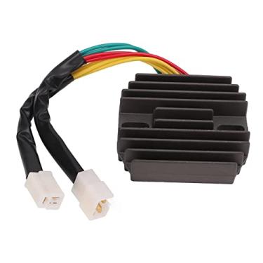 Imagem de Aramox Regulador de tensão, retificador de motocicleta de liga de alumínio 2 plugues de substituição para VT600C VT600CD Shadow VLX 1999-2007