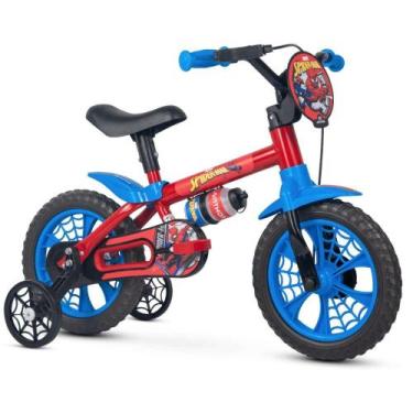 Imagem de Bicicleta Infantil Aro 12 - Homem Aranha - Azul E Vermelho - Nathor