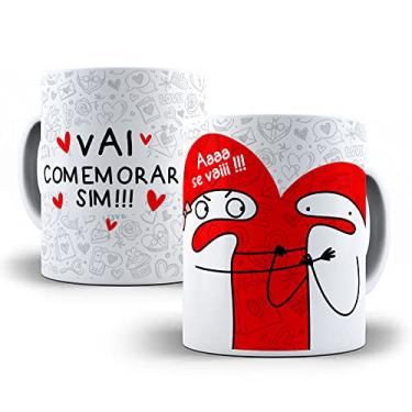 Imagem de Caneca Divertida Flork Namorados - Vai Comemorar sim + Chaveiro Presente