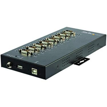 Imagem de StarTech.com Hub serial de 8 portas USB para RS232/RS485/RS422 adaptador - Hub conversor serial industrial USB 2.0 para DB9 - Classificação IP30 - Hub serial de metal montável em trilho DIN - Proteção