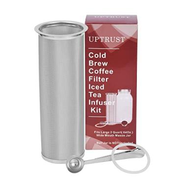 Imagem de UPTRUST Filtro para cafeteira Cold Brew, 2 litros/1,8 l, aço inoxidável, sem filtro, vedação de silicone e colher de café
