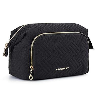 Imagem de Necessaire de Maquiagem BAGSMART, Bolsa de Viagem, Organizadora de Maquiagem, Artigos de Higiene Pessoal, Acessórios, Pincéis, para Mulheres, Grande, C - preto, B-Large