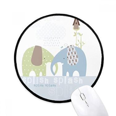 Imagem de Tapete de mouse Splash Elephant azul e verde para computador