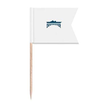 Imagem de Destroyers Strike Enemy Militarily Bandeiras de palito de dente Marcação de rotulagem para Bolo de Festa Prato de Queijo