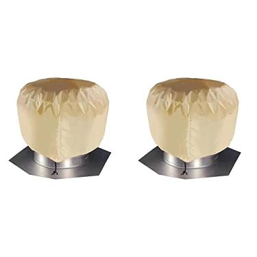 Imagem de 2 pacotes de cobertura de ventilação de telhado de turbina, protetor de ventilação de turbina 51 cm x 51 cm, lona Oxford impermeável design de cordão ajustável