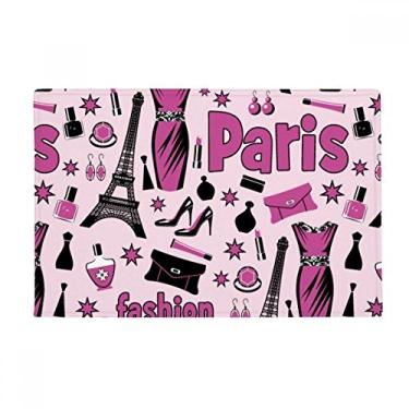 Imagem de Dressing Lady France Tapete para porta de banheiro com piso antiderrapante, Torre Eiffel