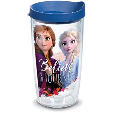 Imagem de Tervis Disney – Frozen 2 – Anna & Elsa's Journey Made in USA Copo de viagem isolado com parede dupla mantém as bebidas frias e quentes, 473 ml, clássico