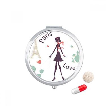 Imagem de Porta-comprimidos, porta-comprimidos, porta-comprimidos, porta-remédios da Torre Eiffel Paris Lady France, caixa de armazenamento