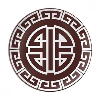 Imagem de Prato de porcelana decorativa com símbolo chinês da Four Blessings