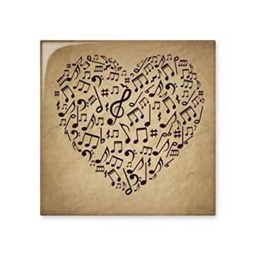 Imagem de Textura de papel, notas musicais, azulejo de cerâmica, pedra de parede brilhante para cozinha e banheiro