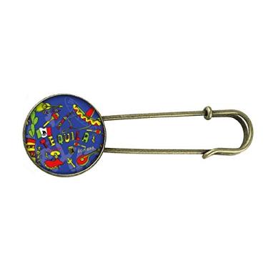 Imagem de Broche de metal retrô Tequila Sombrero para guitarra Chili Mexico Elment