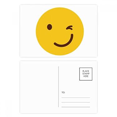 Imagem de Blink Smile Yellow Happy Illustration Pattern Postal Set Birthday Mailing Cartão de agradecimento