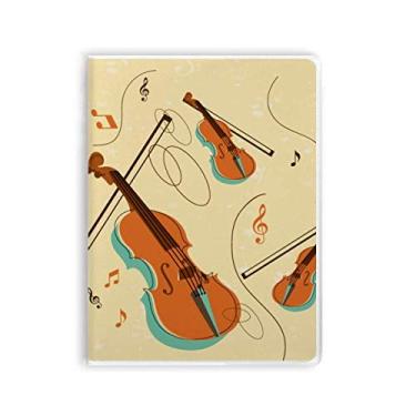 Imagem de Caderno com estampa de instrumentos musicais para violino, capa de goma