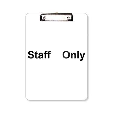 Imagem de Staff Only Black Symbol Padrão Prancheta Pasta Bloco de Escrita Placa de Apoio A4