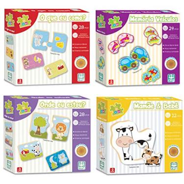 Imagem de Kit 4 Jogos Educativo O Que Como/Onde Estou/Memória/Mamãe Bebê