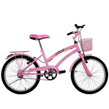 Imagem de Bicicleta Infantil Aro 20 Feminina Susi Rosa Com Para-Lama E Cesta - D