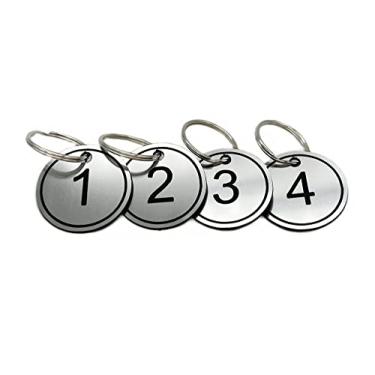Imagem de Chaveiros com Chaveiro com Anel ABS, Chaveiro com Etiquetas de Identificação Gravadas, Chaveiro com Número de 35 mm, Chaveiros Numerados 50 Peças, Prata, 51 to 100