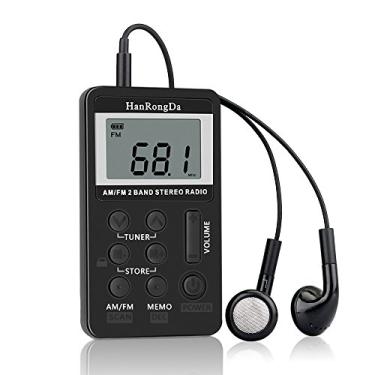 Imagem de CIADAZ HRD-103 AM FM Rádio Digital 2 Banda Receptor Estéreo Rádio de Bolso Portátil w/Fones De Ouvido Cabo LCD Recarregável Bateria colhedor