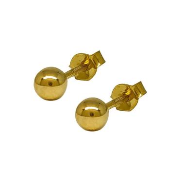 Imagem de Brinco Em Ouro 10k 416 Bolinha Amarela 4 mm