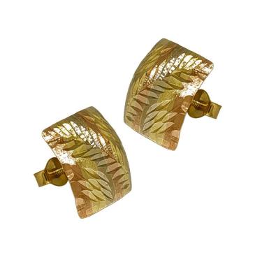 Imagem de Brinco Em Ouro 10k 416 Chapa 6 Cores Quadrado