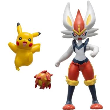 Imagem de Pokemon Battle Figure 2 Pack - Apresenta Cinderace de 4,5 polegadas e Figuras de Batalha Pikachu de 2 Polegadas com Acessório - Exclusivo da Amazon