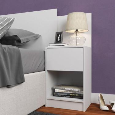 Imagem de Cabeceira de Solteiro Altesa 1 Gaveta e 1 Nicho Branco