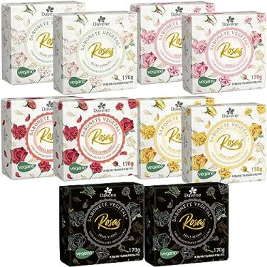 Imagem de 10UN Sabonetes Vegetal Aroma das Rosas 170G Davene (10)