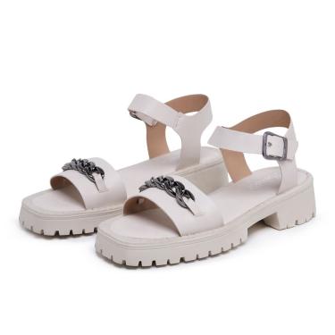 Imagem de Sandalia Bruna Flatform Correntes Off White