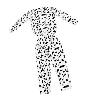 Imagem de 1 Conjunto conjunto de roupa de dormir camisolas de flanela femininas camisola de desenho animado pijamas pijama feminino camisola desenhos animados para senhora noite