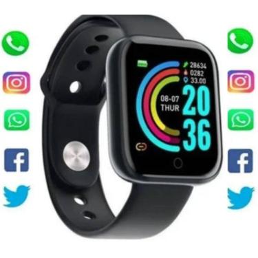 Imagem de Relógio Preto Y68: Troca De Foto - Tecnologia D20