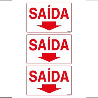 Imagem de Combo 3 Placas De Sinalização Saída Com Seta Para Baixo 30x20 Ekomunike - S-213/1 F9e