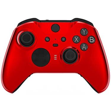 Imagem de eXtremeRate Capa frontal brilhante cromada, edição vermelha, kit de substituição para Xbox One Elite Series 2, Xbox Elite 2 Core Controller Model 1797 - Anéis de destaque incluídos