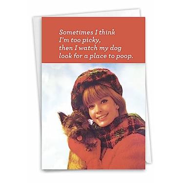 Imagem de NobleWorks - 1 cartão de felicitações em branco bem-humorado para todas as ocasiões com envelope de 12 x 18 cm - Funny Just Because Pet Lover, mesma personalidade para mulheres (1 cartão) - Sometimes