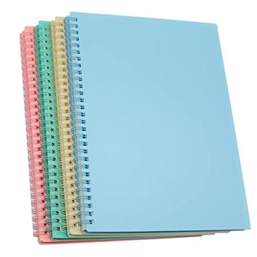 Imagem de Caderno espiral, 4 peças de capa dura de plástico grosso B5 7 mm pautado pela faculdade 4 cores 80 folhas - 160 páginas diários para estudos, trabalho, viagens e notas (B5, 4 peças de cor clara)