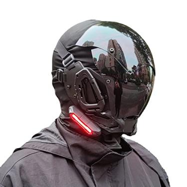 Imagem de KYEDAY Punk Gothic Cyber Mask for Men,Techwear mask, Halloween Cosplay Costume Accessory with LED Light