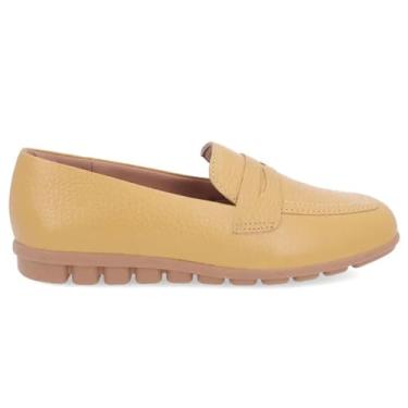 Imagem de Mocassim Feminino Couro Amarelo Mel Usaflex AL3401