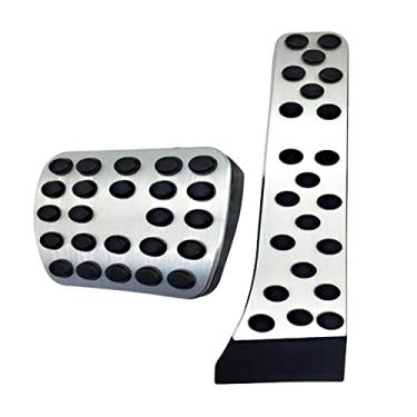 Imagem de RAGBUSCLE Kit de capas de pedal de acelerador automático sem perfuração, pastilhas de pedal de freio de alumínio antiderrapantes, compatíveis com Mercedes-Benz C E S GLC GLE GLS CLS Classe W205 W213