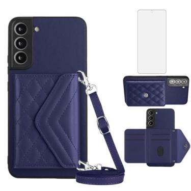 Imagem de Asuwish Capa de telefone para Samsung Galaxy S21 FE 5G capa carteira com protetor de tela de vidro temperado suporte para cartão de crédito transversal celular S 21 EF S21FE5G UW S21FE 21S G5 16.3 cm
