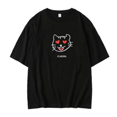 Imagem de Camiseta Aespa Concert My Synk estampada com desenho animado algodão gola redonda manga curta, Karina preta, M